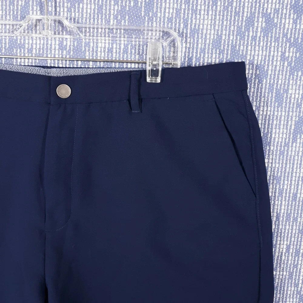 Bonobos Shorts Mens 40 x 9 Navy Flat Front Golf Polyester Chino Slash Pockets